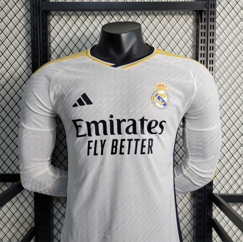 2023/24 Real Madrid Home Long Sleeve Jersey Player Version