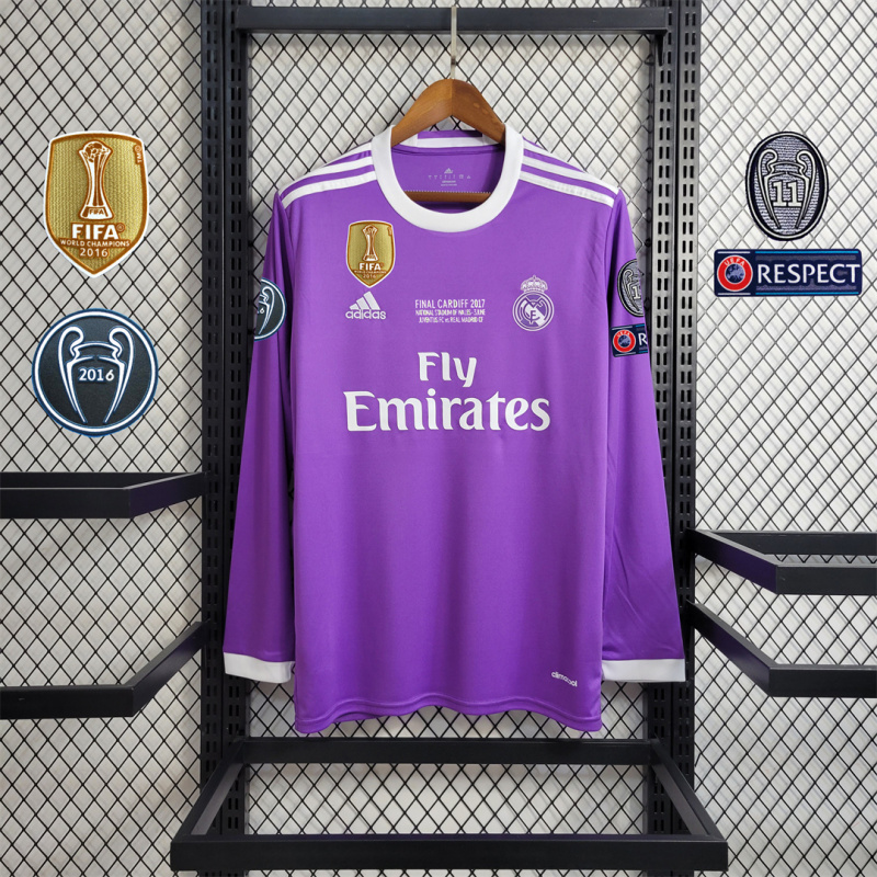 2016/17 Real Madrid Retro Long Sleeve Jersey Away