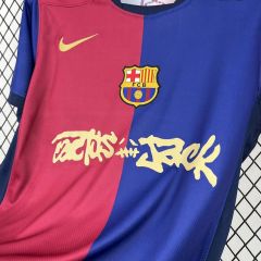 2025/26 Barcelona Home Barça x Spotify x Travis Scott Fan Version Jersey 
