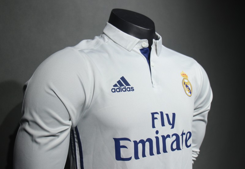 2016/17 Real Madrid Home Retro Jersey Player Version Long Sleeve