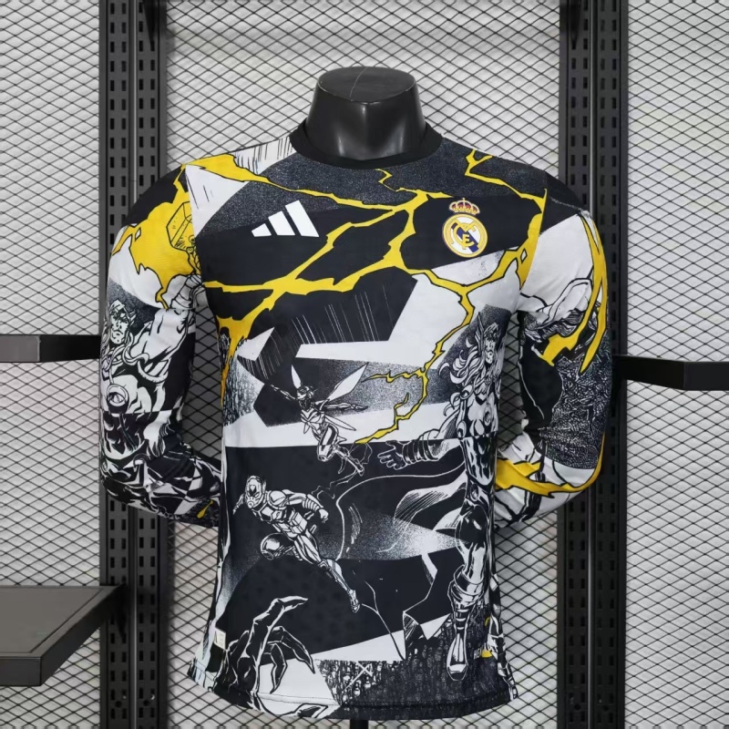 2025/26 Real Madrid Avengers - Pre-Match Special Player Version Jersey Long Sleeve