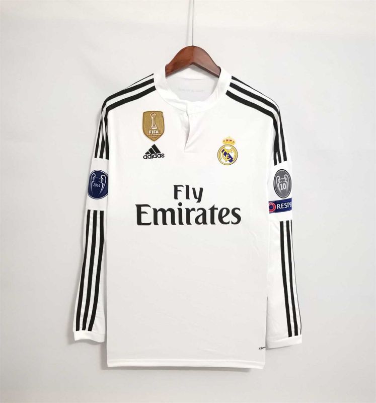 2014/15 Real Madrid Retro Long Sleeve Jersey Home