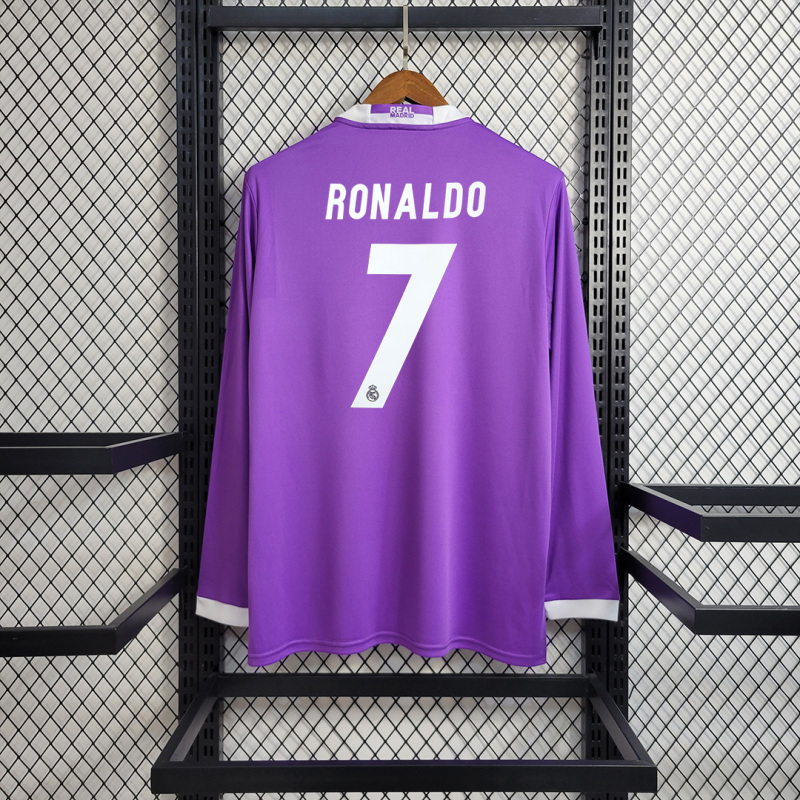 2016/17 Real Madrid Retro Long Sleeve Jersey Away
