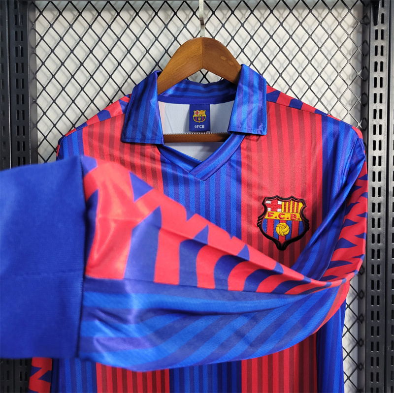 1991/92 Barcelona Home Retro Jersey Long Sleeve