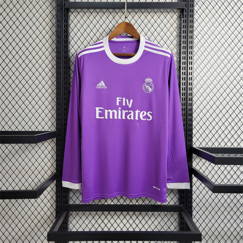 2016/17 Real Madrid Retro Long Sleeve Jersey Away