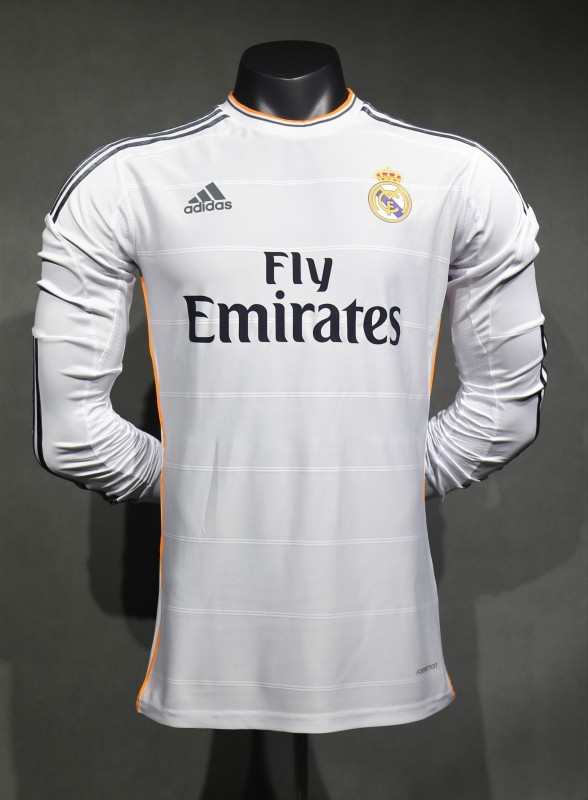 2013/14 Real Madrid Home Retro Jersey Player Version Long Sleeve