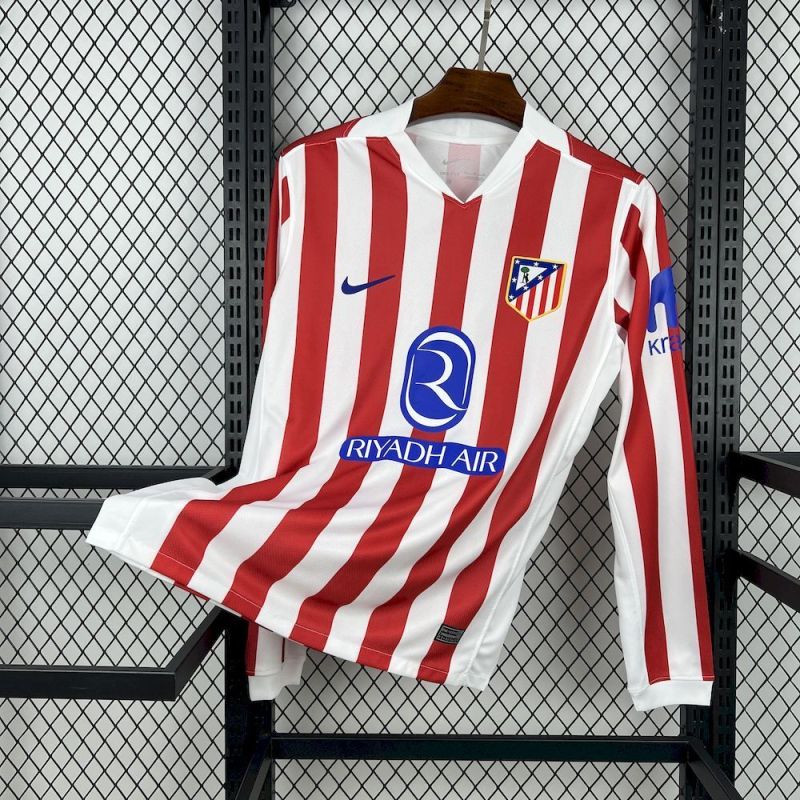 2025/26 Atletico Madrid Home Jersey Long Sleeve 