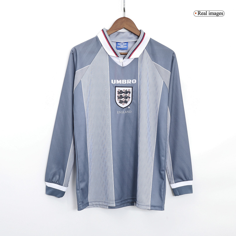 1996 Euro Cup England Retro Away Long Sleeve Jersey Replica