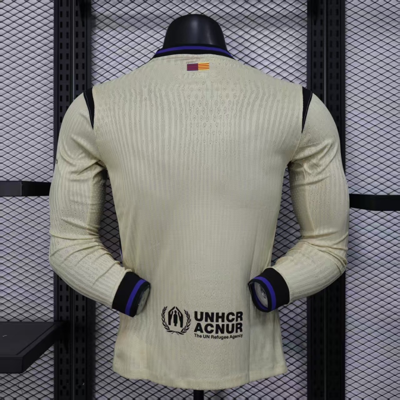 2025/26 Barcelona Away Jersey Player Version Long Sleeve