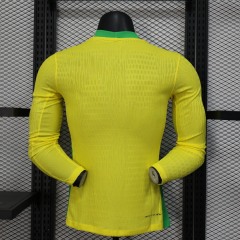 2025/26 Brazil Home Jersey Player Version Long Sleeve