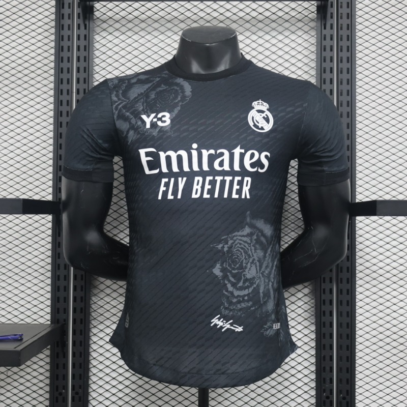 2023/24 Real Madrid Y-3 Fourth Jersey Black Player Version