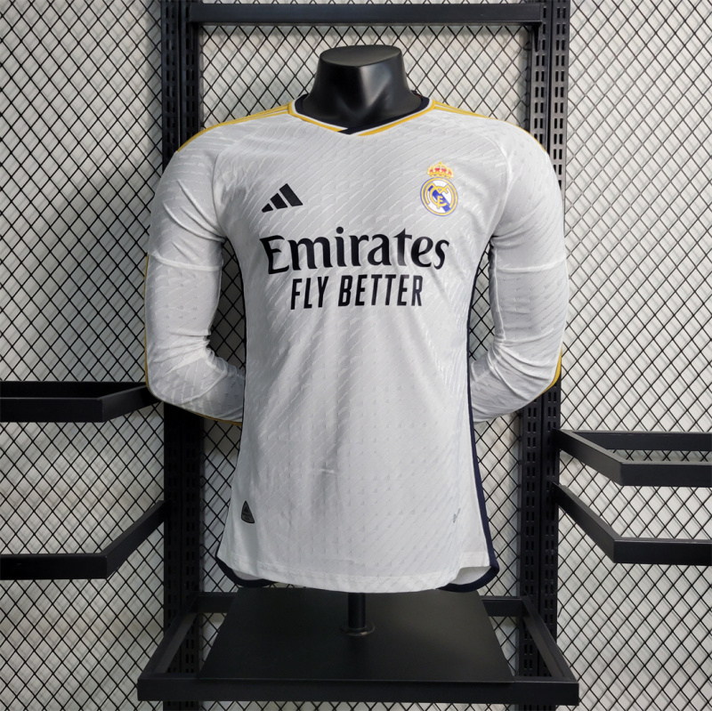 2023/24 Real Madrid Home Long Sleeve Jersey Player Version