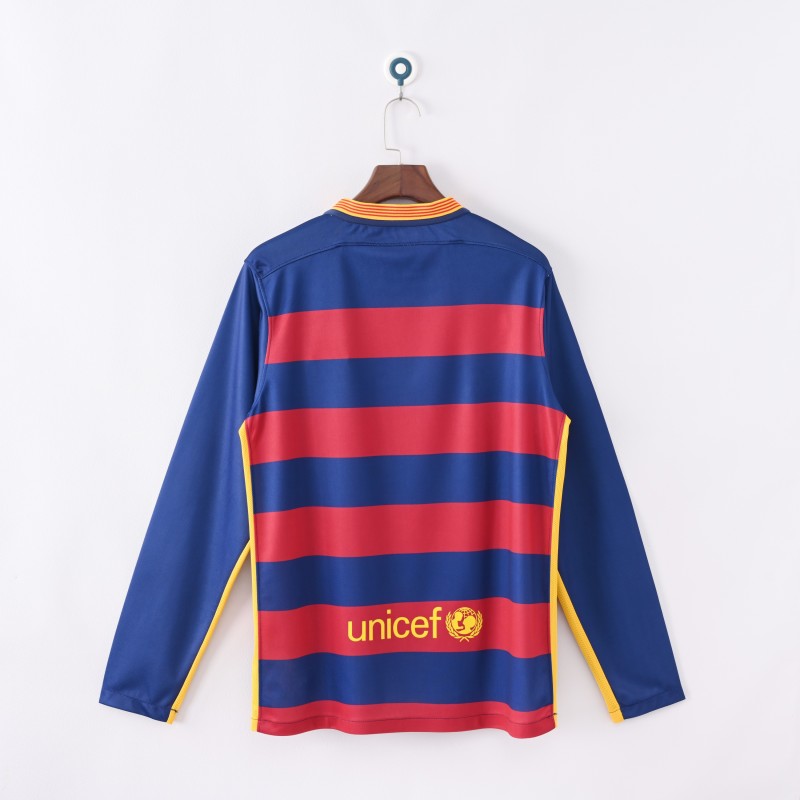 2015/16 Barcelona Home Retro Jersey Long Sleeve