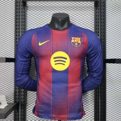2025/26 Barcelona Home Jersey Player Version Long Sleeve