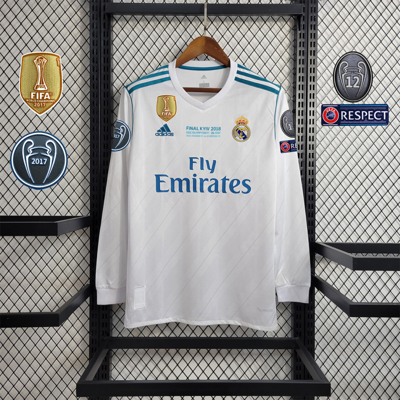 2017/18 Real Madrid Retro Home Long Sleeve Jersey