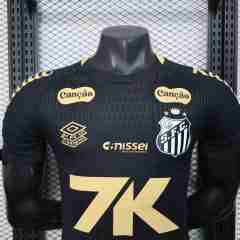 2025/26 Santos FC Black Jersey Player Version with All Sponsors