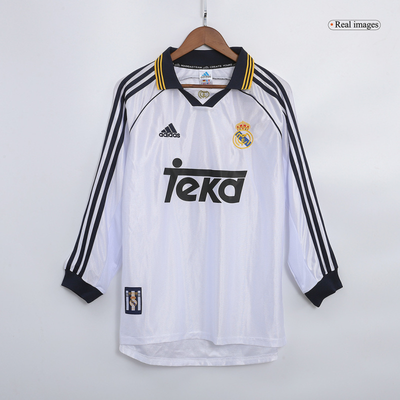 1998/00 Real Madrid Long Sleeve Retro Jersey Home Size: S-XXL