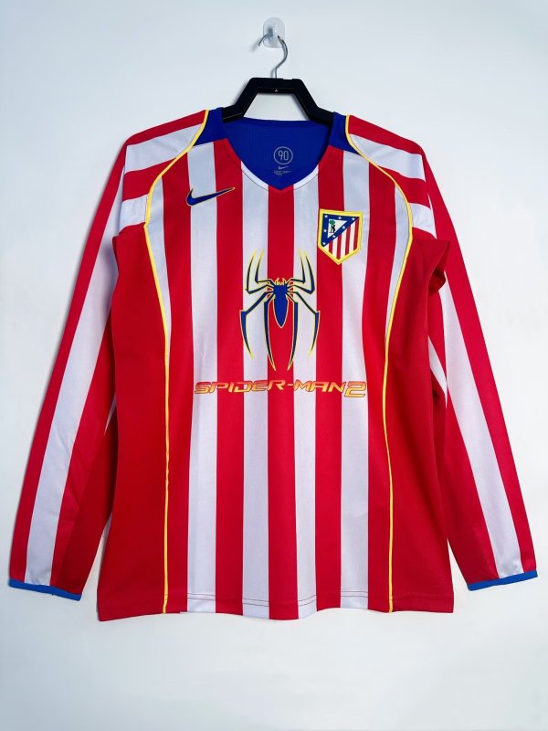 2004/05 Atletico Madrid Home Retro Jersey Long Sleeve