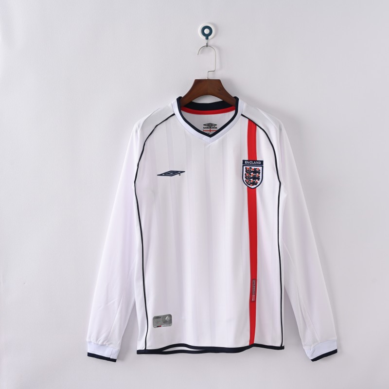 2002 World Cup England Home Retro Jersey Long Sleeve
