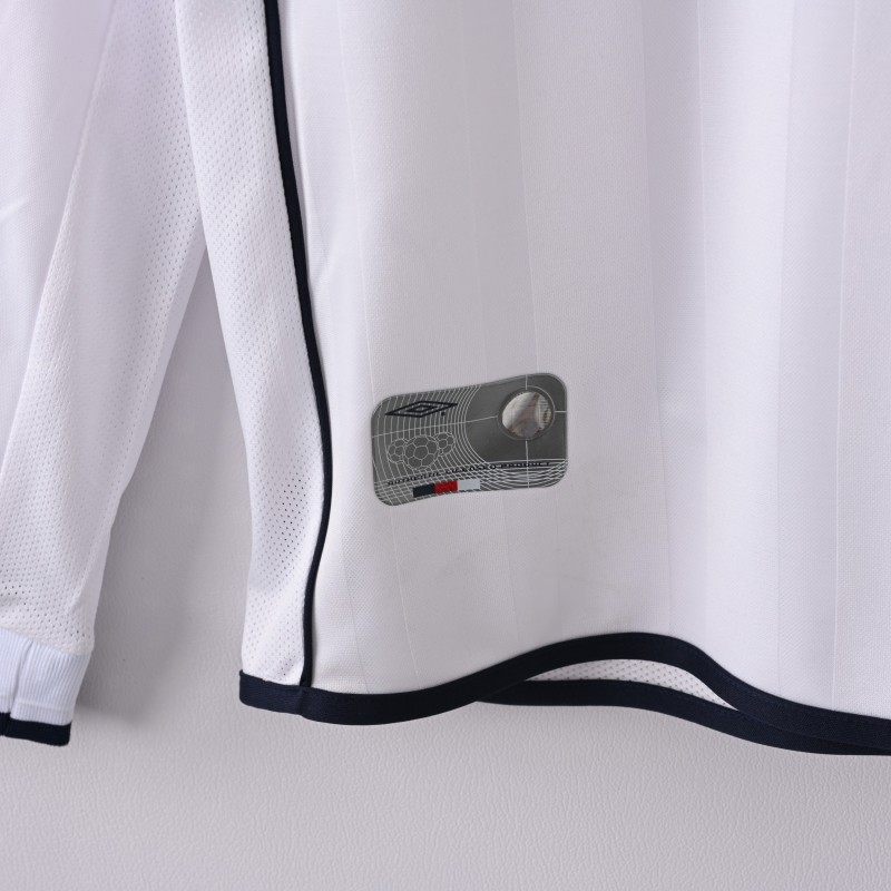 2002 World Cup England Home Retro Jersey Long Sleeve