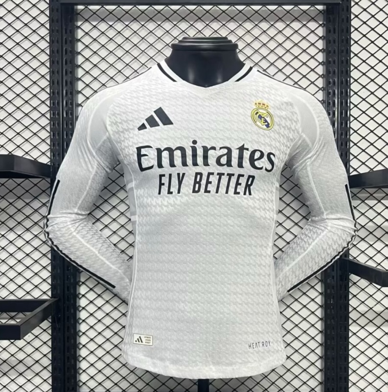 2024/25 Real Madrid Home Long Sleeve Jersey Player Version