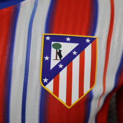 2024/25 Atletico Madrid Home Jersey Player Version Long Sleeve