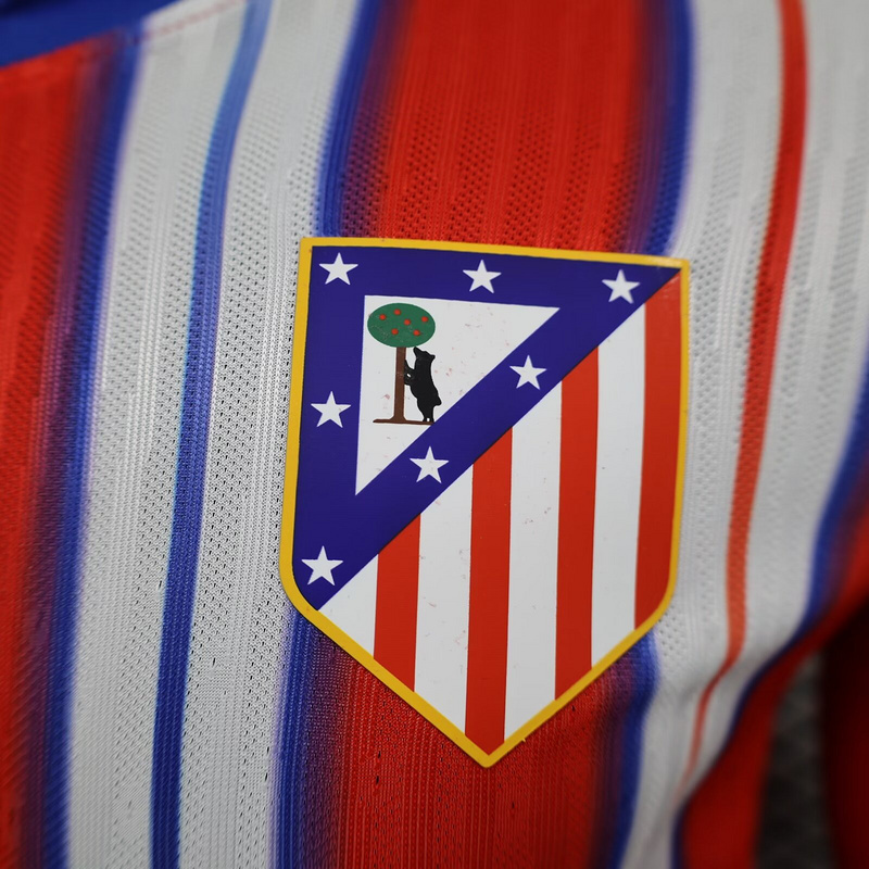 2024/25 Atletico Madrid Home Jersey Player Version Long Sleeve