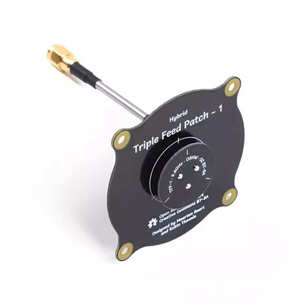 5.8GHz Hybrid Triple Feed Patch Flat-panel Antenna for Long Range RC FPV Drone