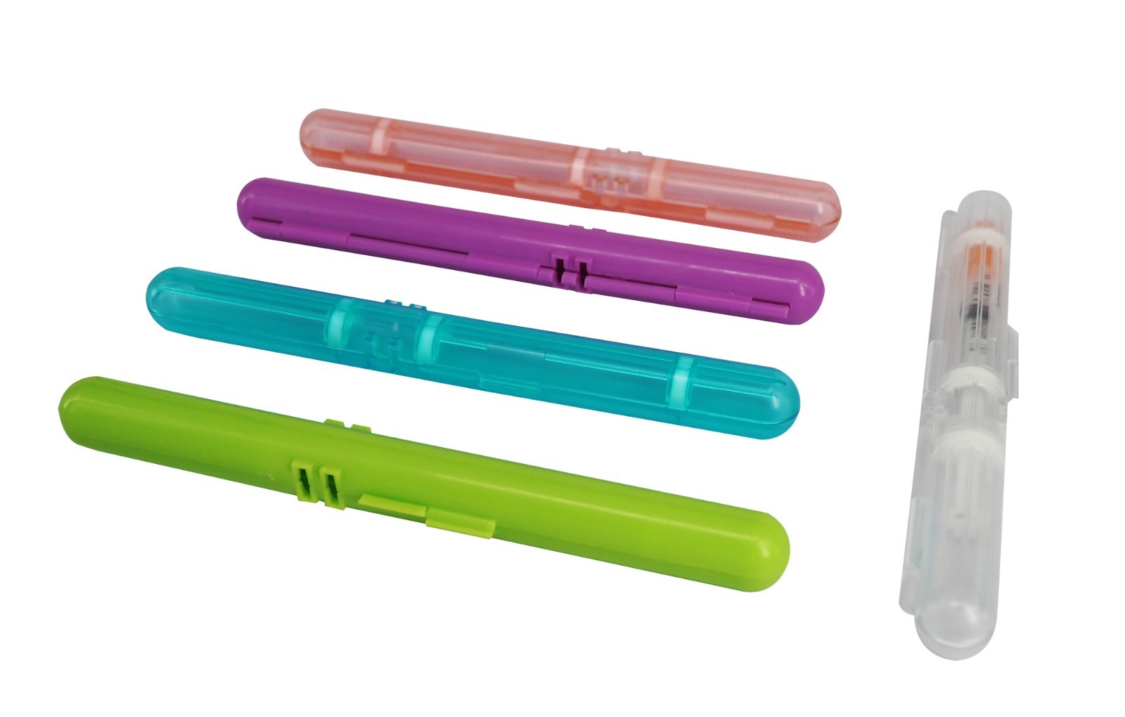 Multi-colored travel case for syringes