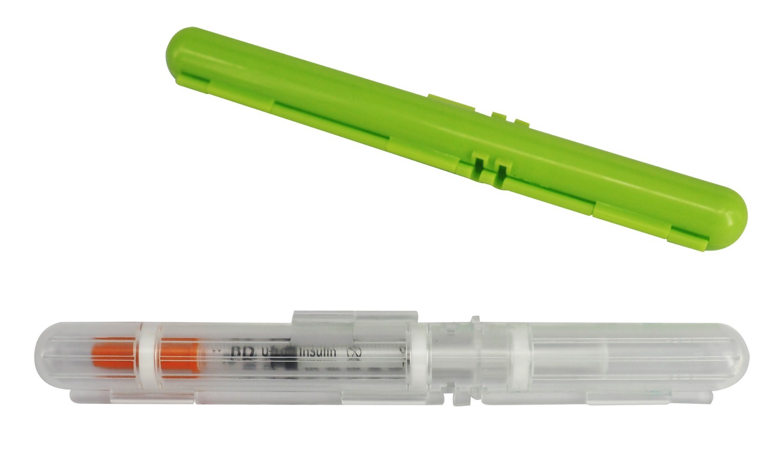 Syringe case in green color
