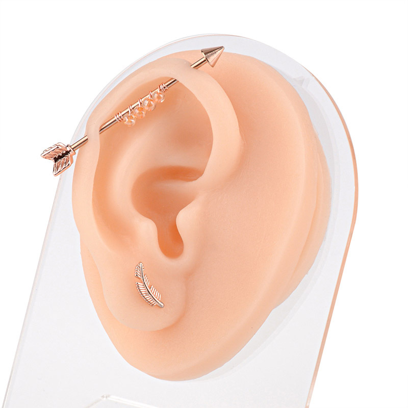 Piercing Silicone Ear Practice Model with Display Stand