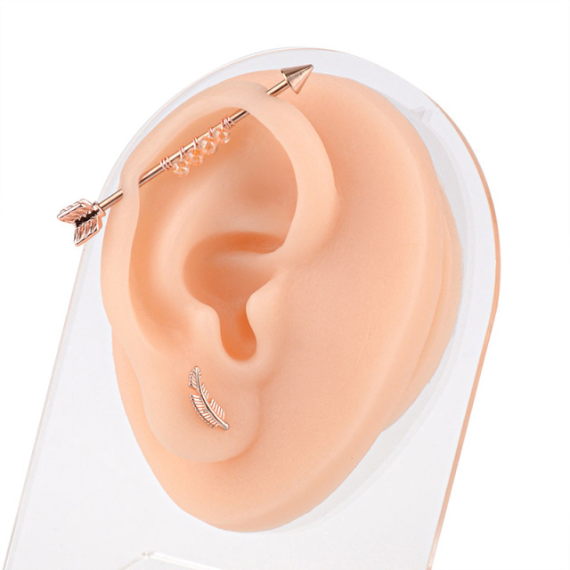 Piercing Silicone Ear Practice Model with Display Stand