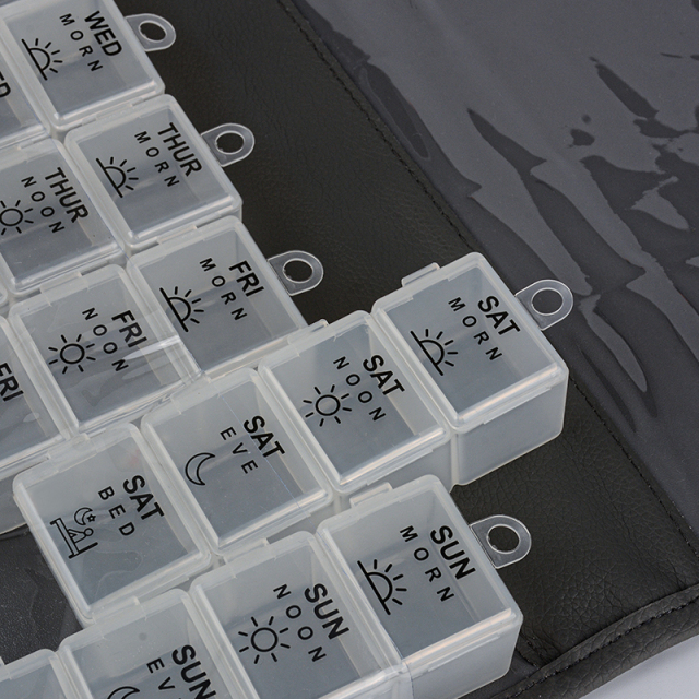 Pill Box Pharmacy with PU Leather Case