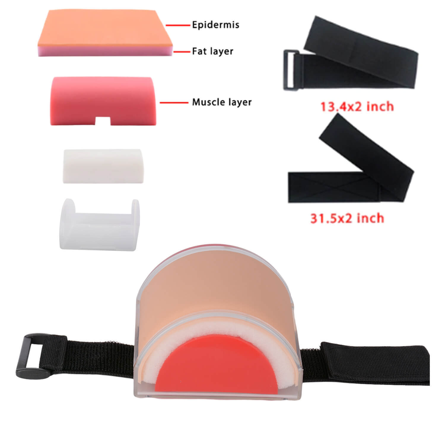 Upgraded Transparent Intramuscular(IM) Injection Training Pad with 3 Detachable Skin Layers