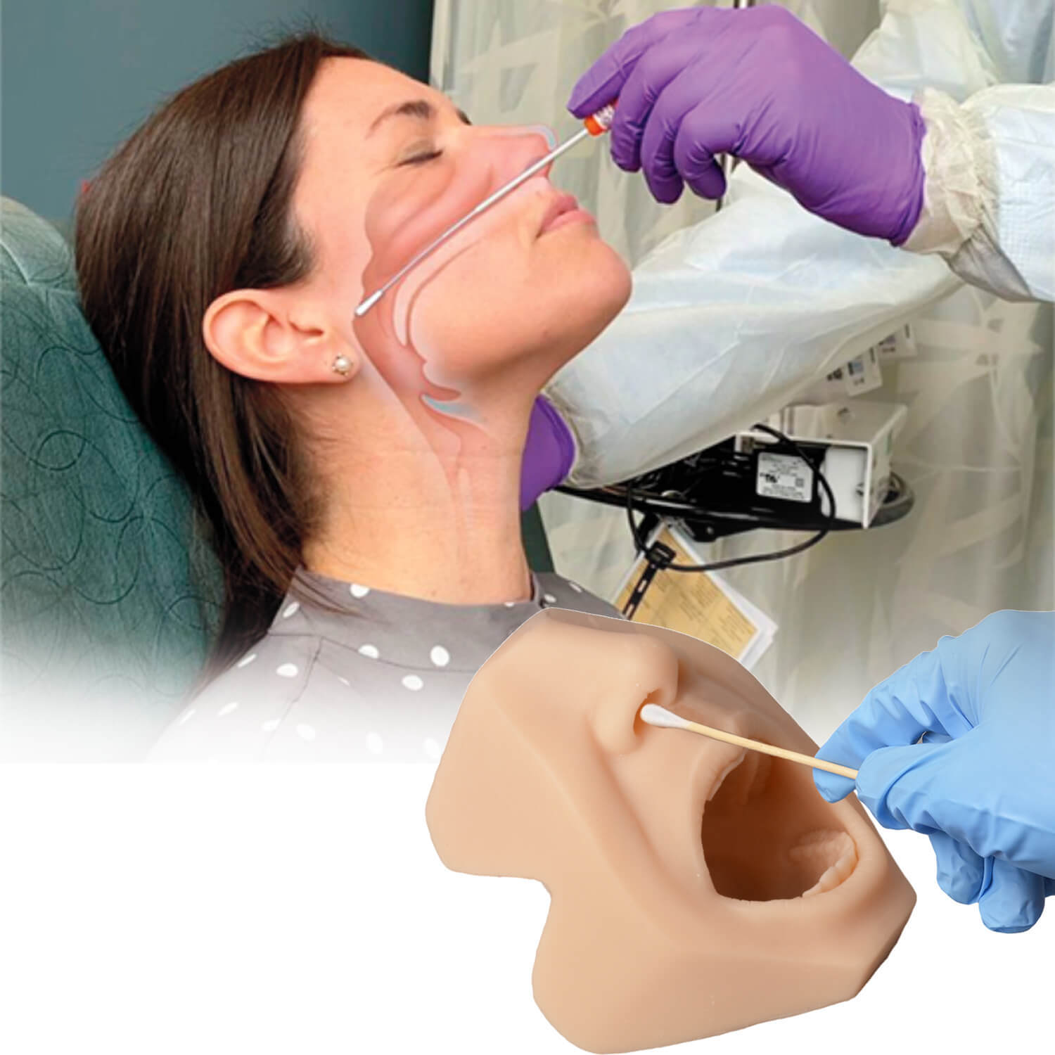 Upgraded Nasal & Throat Swab Collection Training Simulator