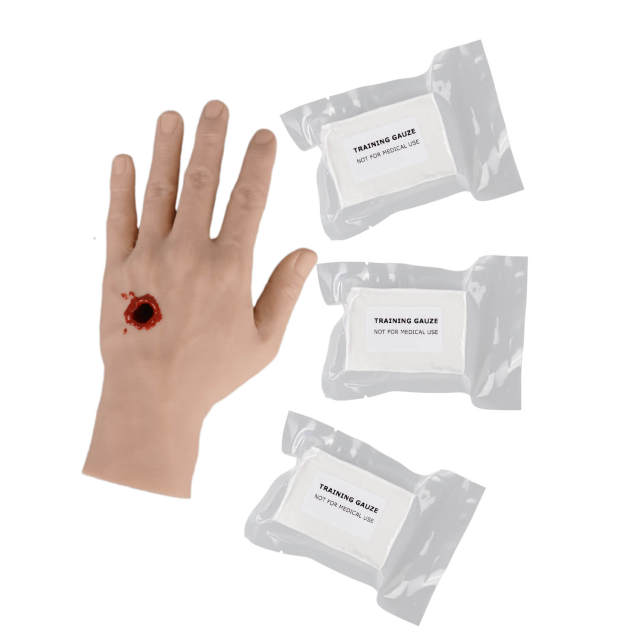 Silicone Gunshot Wound Packing Training Hand
