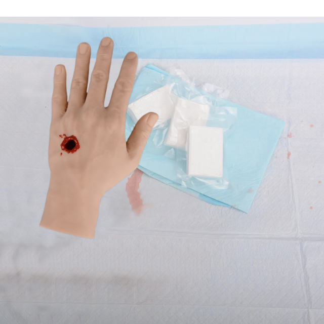 Silicone Gunshot Wound Packing Training Hand