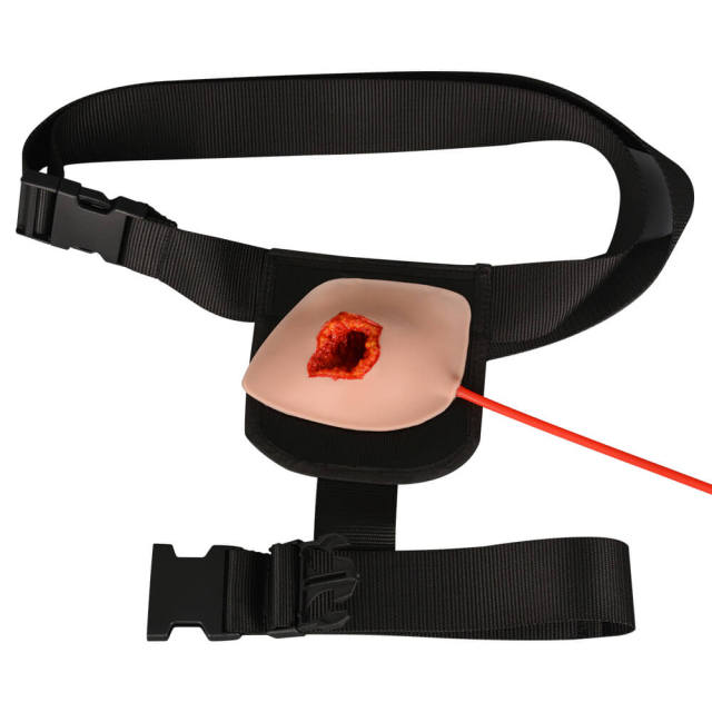 Wearable inguinal gunshot wound care simulator