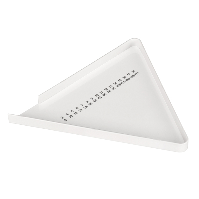 Pharmacy Pill Counting Tray with Spatula, White Triangle Style