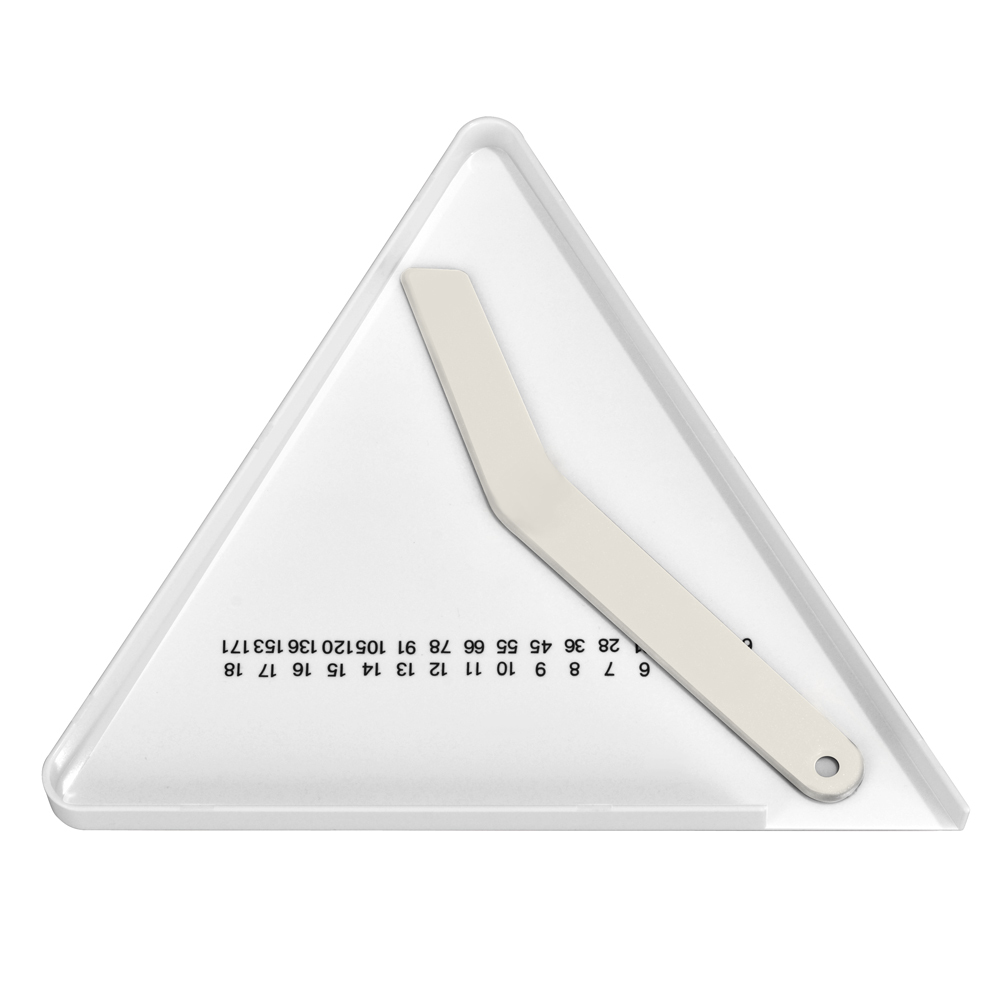 Pharmacy Pill Counting Tray with Spatula, White Triangle Style
