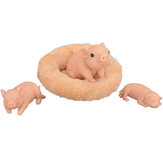 Silicone Reborn Pig Animal Doll Toy, Mini Piggy Model for Birthday Gift & Home Decor