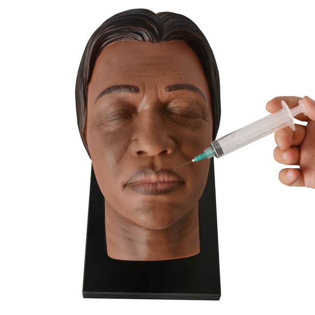 Black Skin Female Facial Injection Practice Mannequin