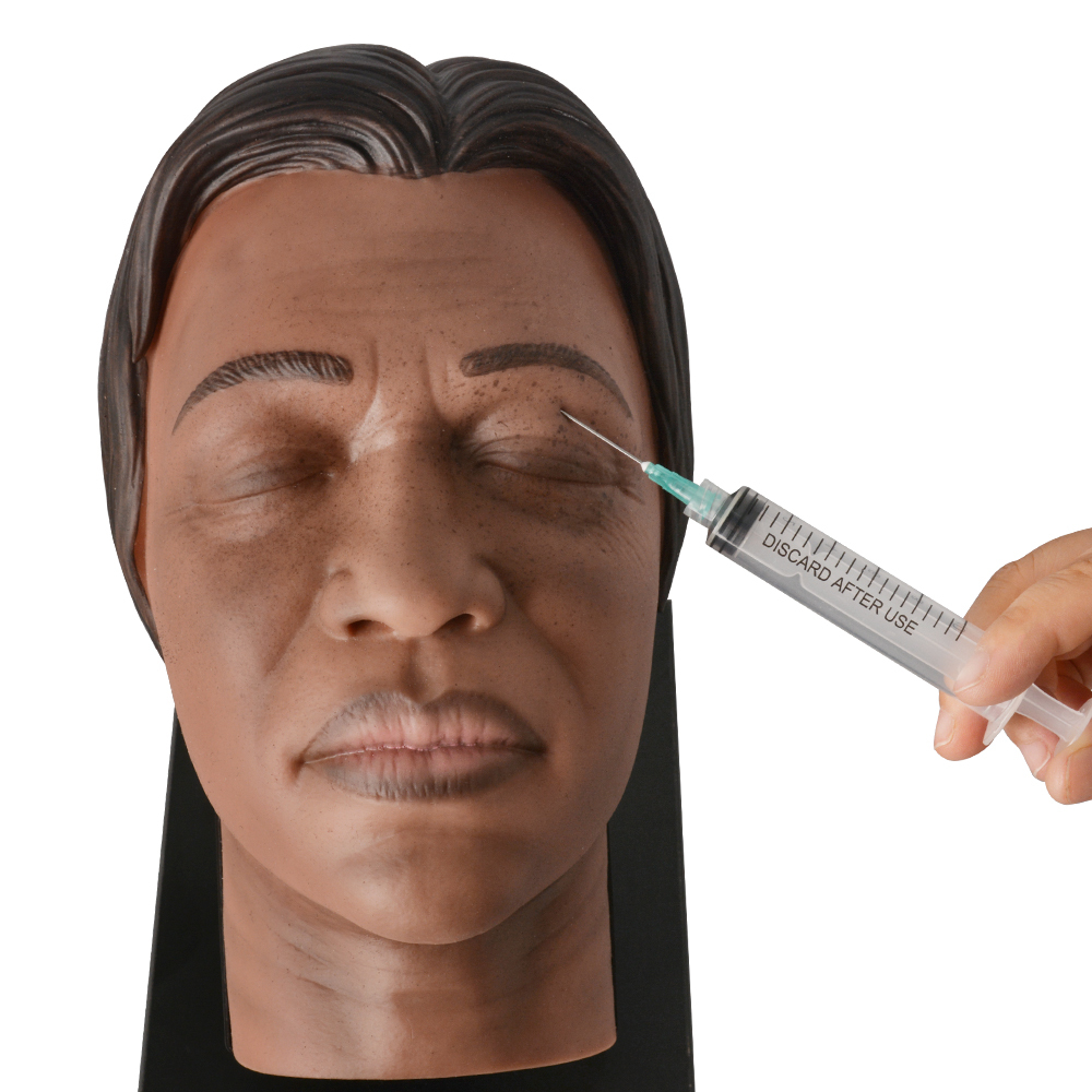 Black Skin Female Facial Injection Practice Mannequin