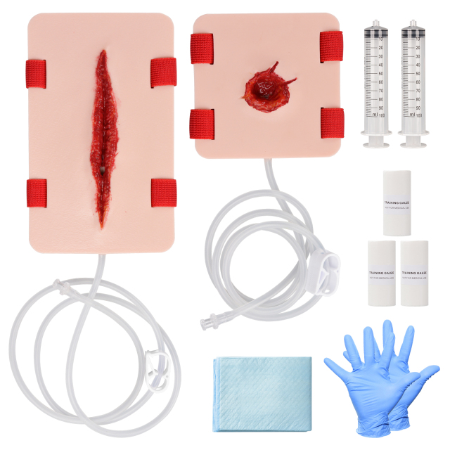 Wearable High-Simulation Trauma Wound Model - Bullet & Laceration Wound Training Tool