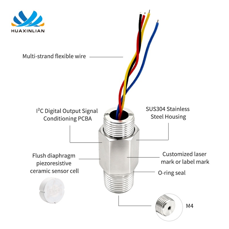 Intelligent Fire Protection Dedicated Pressure Transmitter, Strong Anti-Interference，IP68, -40°C~125°C, HXL-500