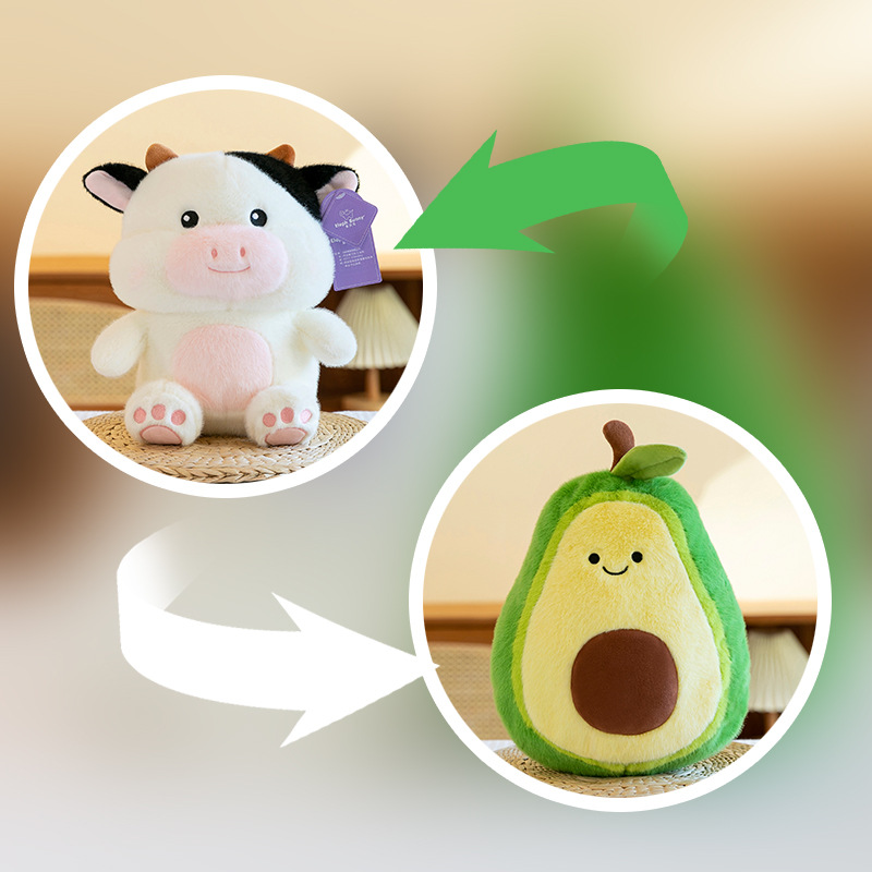 新款创意翻转毛绒玩具火龙果玩偶变身恐龙娃娃公仔生日礼物批发