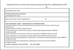 yслуга страхованиЯ от несЧастных слуЧаев при вьезде в страну