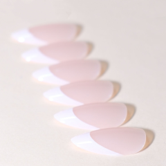 美甲甲片简约法式白边指甲贴片甲片批发 穿戴甲跨境美甲nails24片