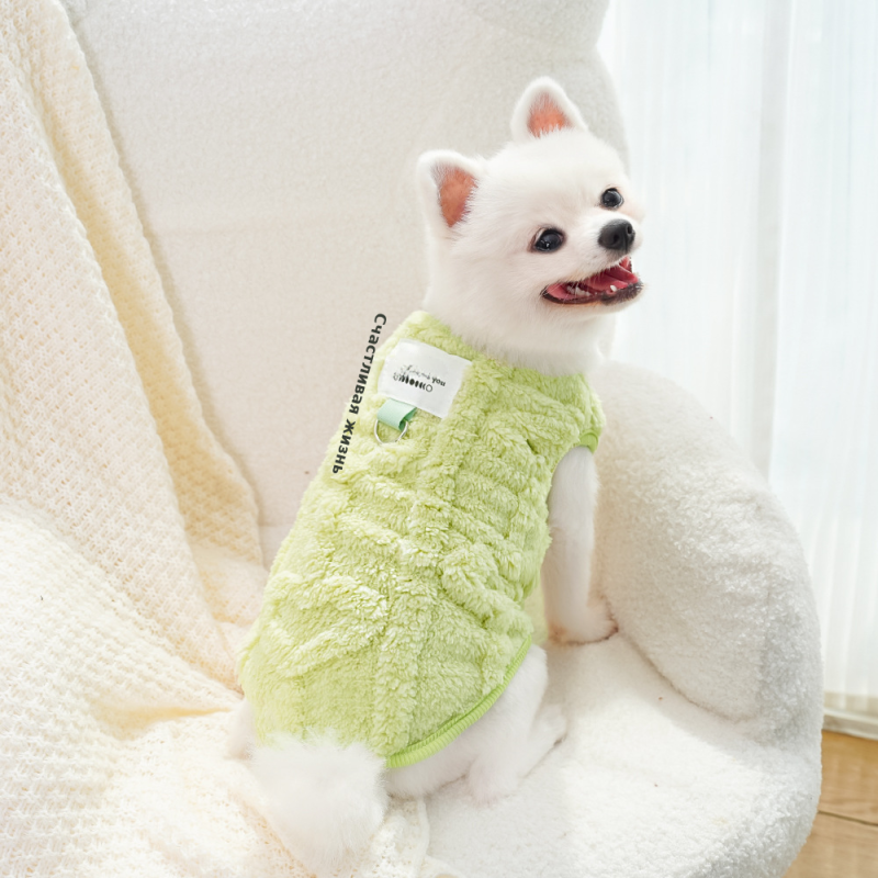 狗狗衣服冬季泰迪比熊博美小型犬宠物秋冬加绒牵引绒衣猫咪用品