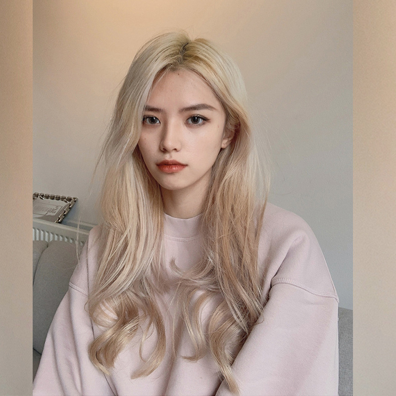 假发女欧美时尚中分大波浪长卷发金发女郎蓬松气质全头套现货批发